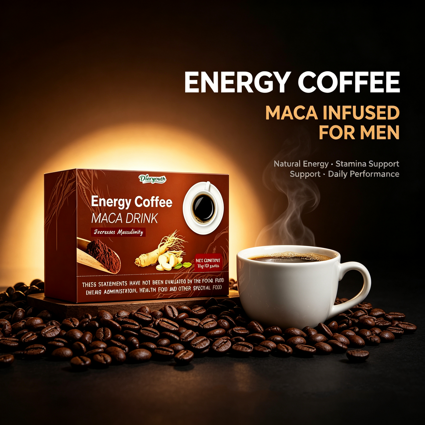 Diaryouth Maca Coffee for Male Vitality | Peak Bedroom Performance Boost