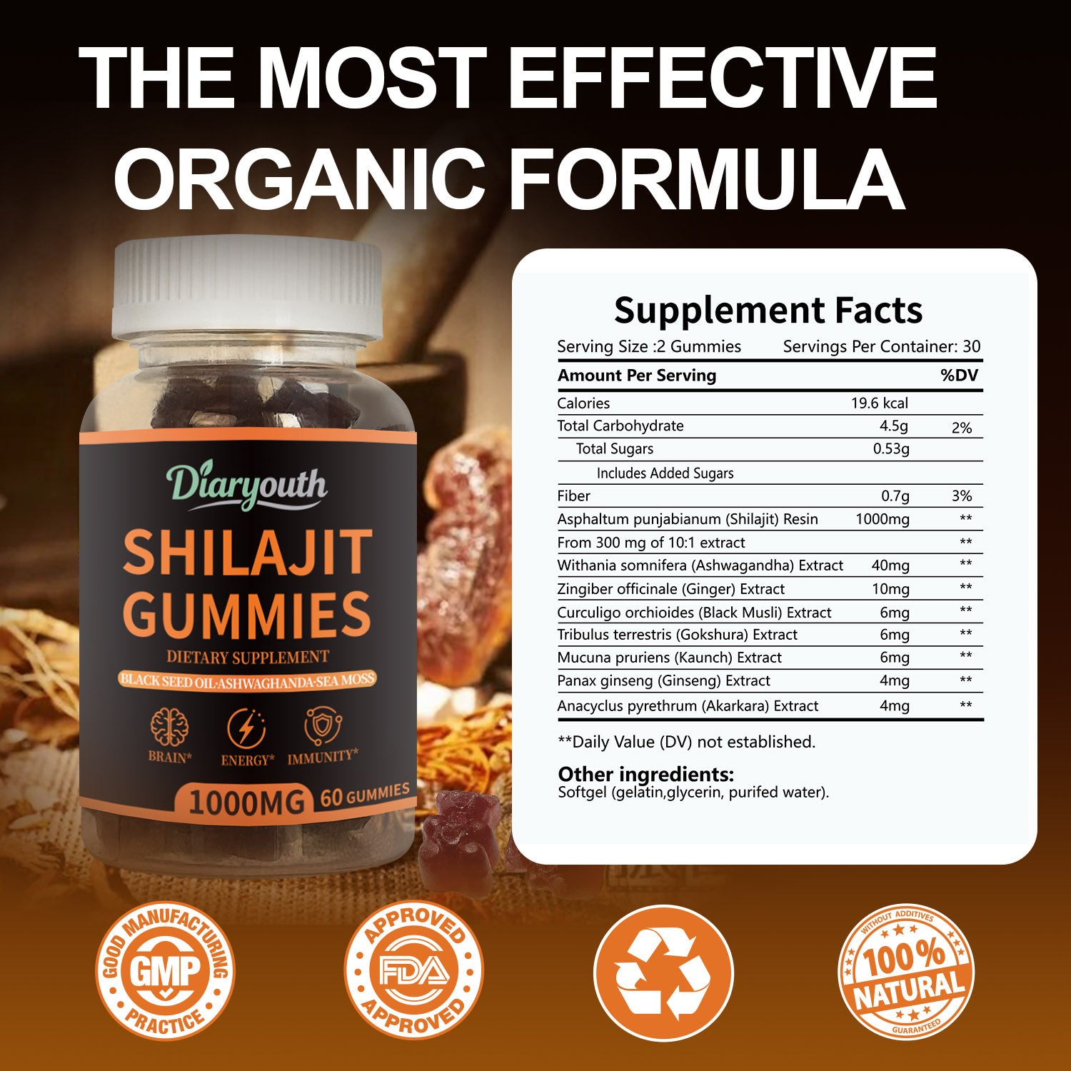 Black Friday - Shilajit Gummies - 60 Caps