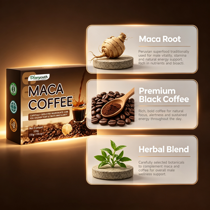 Diaryouth Maca Energy Coffee Sachets | Men's Stamina & Vitality Drink