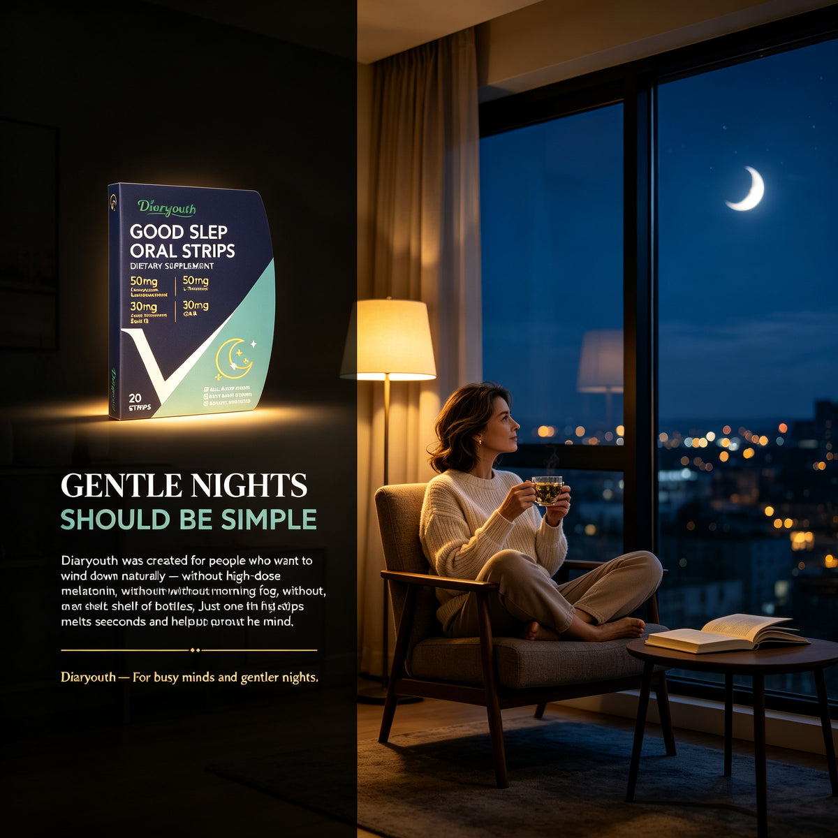 Diaryouth RestWell Oral Strips for Men — Deep Sleep, No Grogginess
