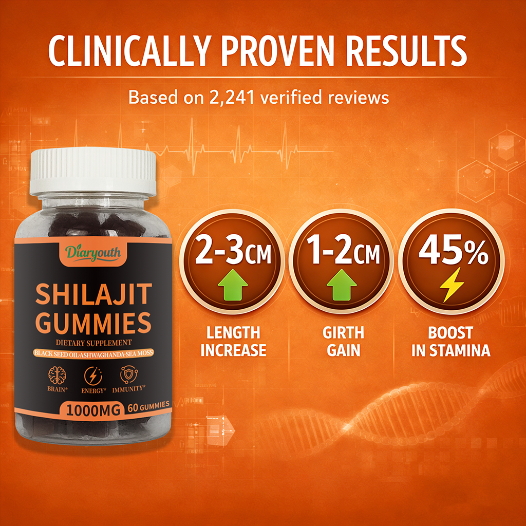 Diaryouth Pure Himalayan Shilajit Gummies for Men 40+ | Boost Testosterone, Vitality & Performance | 100% Organic, Non-GMO—60 Capsules