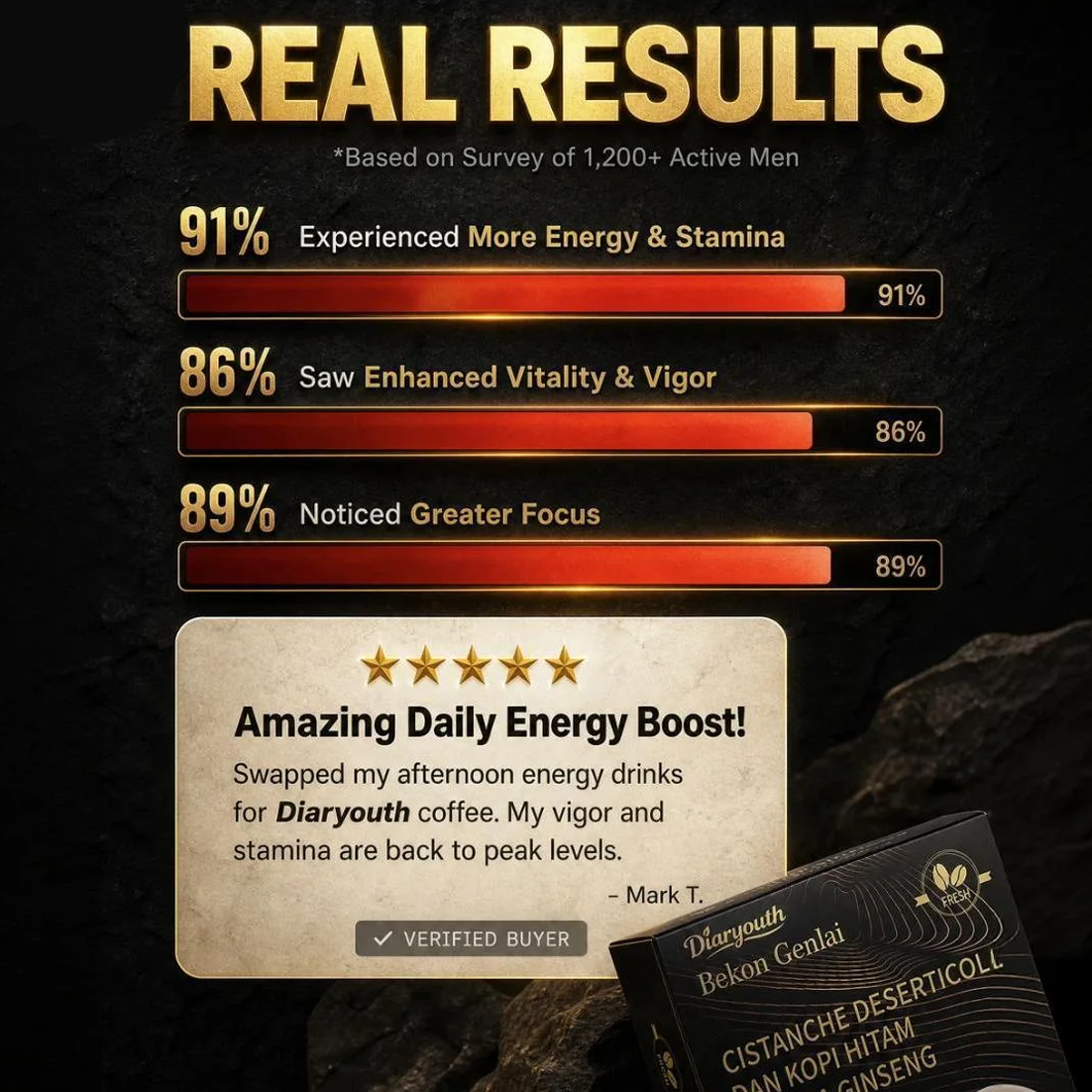 Diaryouth Maca Coffee 3-Box Bundle | Natural Men's Performance Boost