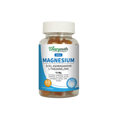 Magnesium & Ashwagandha-Gummibärchen - 60 Kapseln
