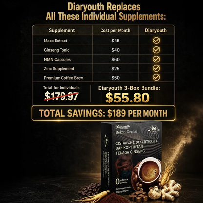 Diaryouth Maca Coffee 3-Box Bundle | Natural Men's Performance Boost