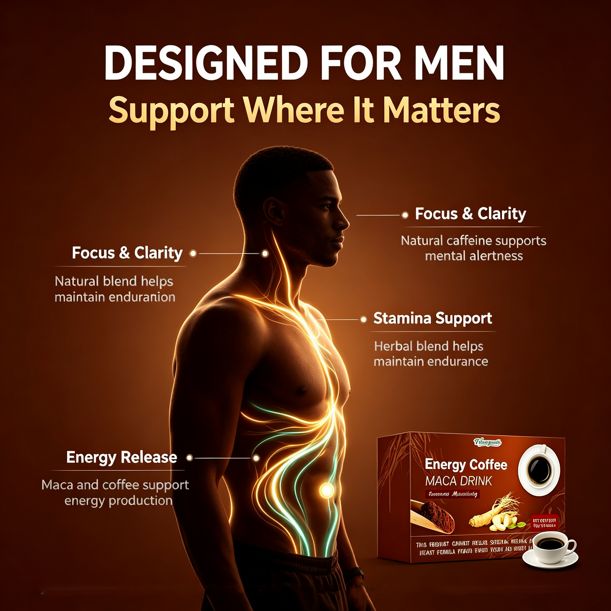 Diaryouth Maca Coffee for Male Vitality | Peak Bedroom Performance Boost