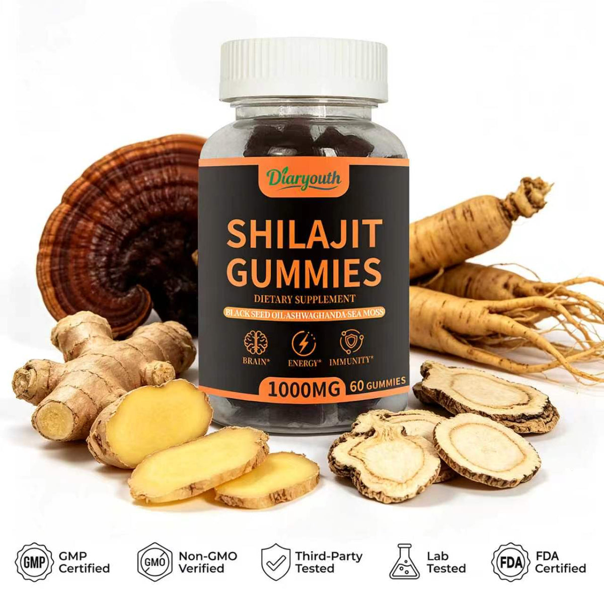 Himalayan Shilajit Male Vitality Gummies, 60 Count
