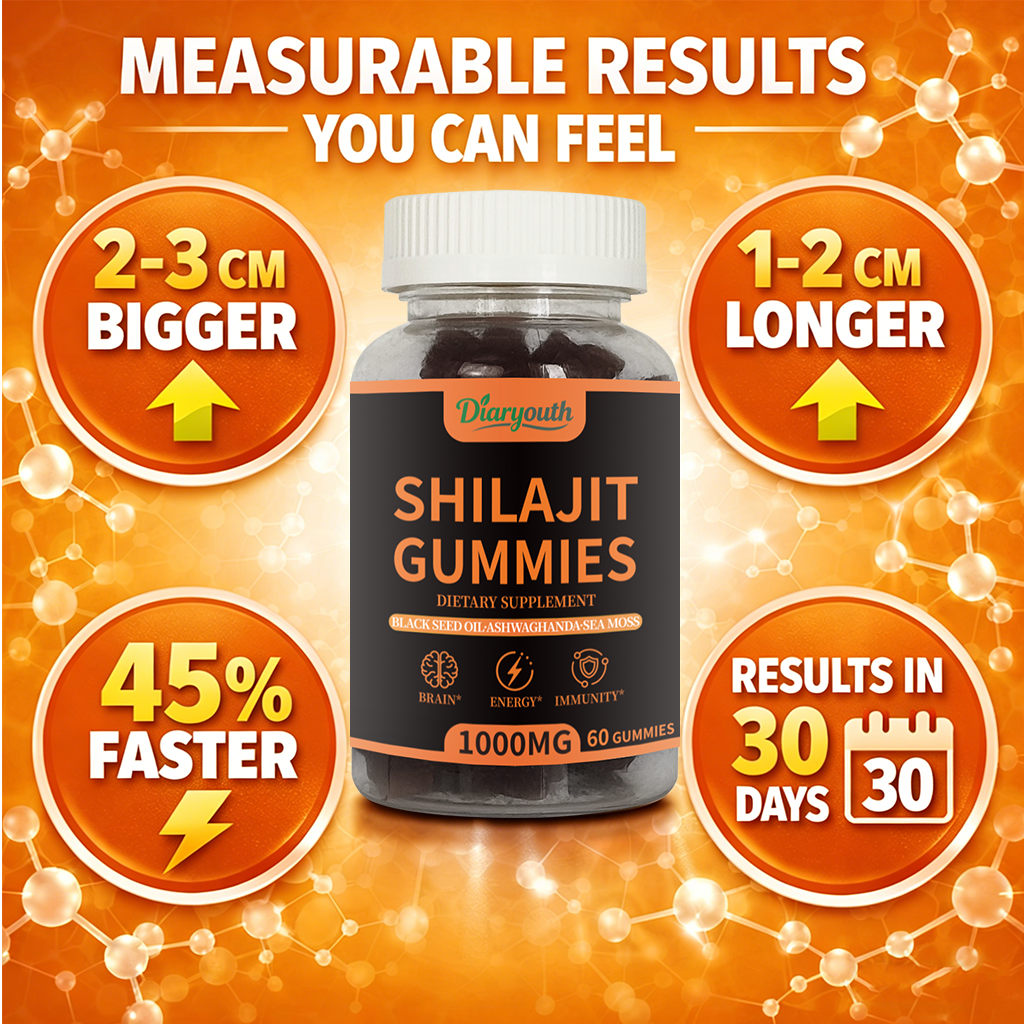 Diaryouth Pure Himalayan Shilajit Gummies for Men 40+ | Boost Testosterone, Vitality & Performance | 100% Organic, Non-GMO—60 Capsules
