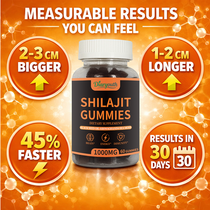 Diaryouth Pure Himalayan Shilajit Gummies for Men 40+ | Boost Testosterone, Vitality & Performance | 100% Organic, Non-GMO—60 Capsules