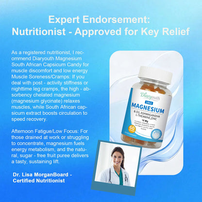 Magnesium & Ashwagandha-Gummibärchen - 60 Kapseln