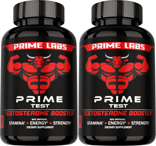 Prime Labs Testosterone Booster for Men, Supports Strength & Stamina | Prime Test Blend with Tongkat Ali, Saw Palmetto & Nettle Root, Made in USA, 60 Caplets