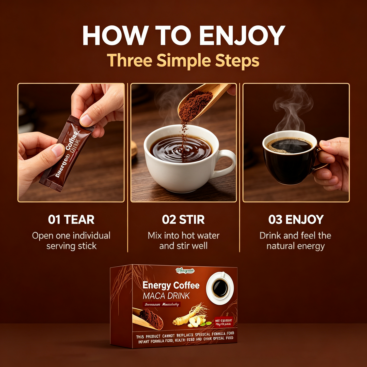 Diaryouth Maca Coffee for Male Vitality | Peak Bedroom Performance Boost