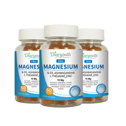 Magnesium & Ashwagandha-Gummibärchen - 60 Kapseln