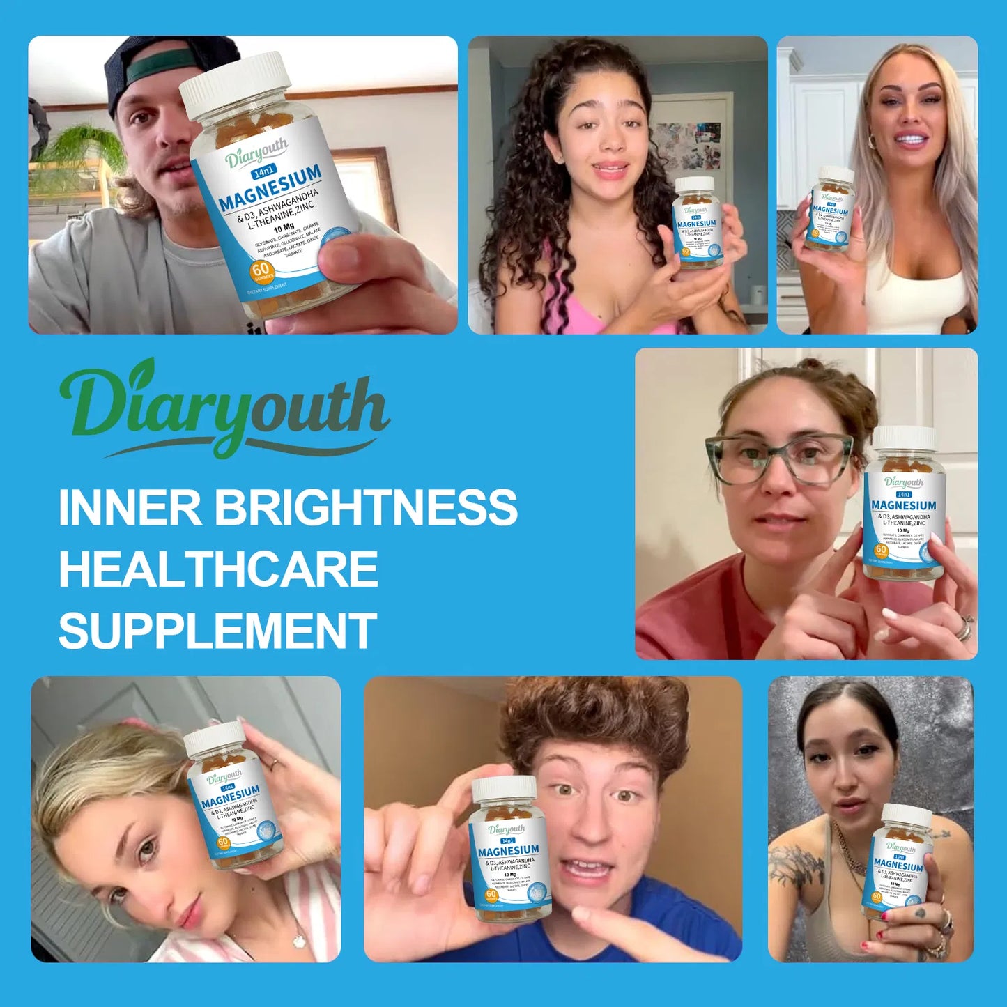 Magnesium & Ashwagandha-Gummibärchen - 60 Kapseln