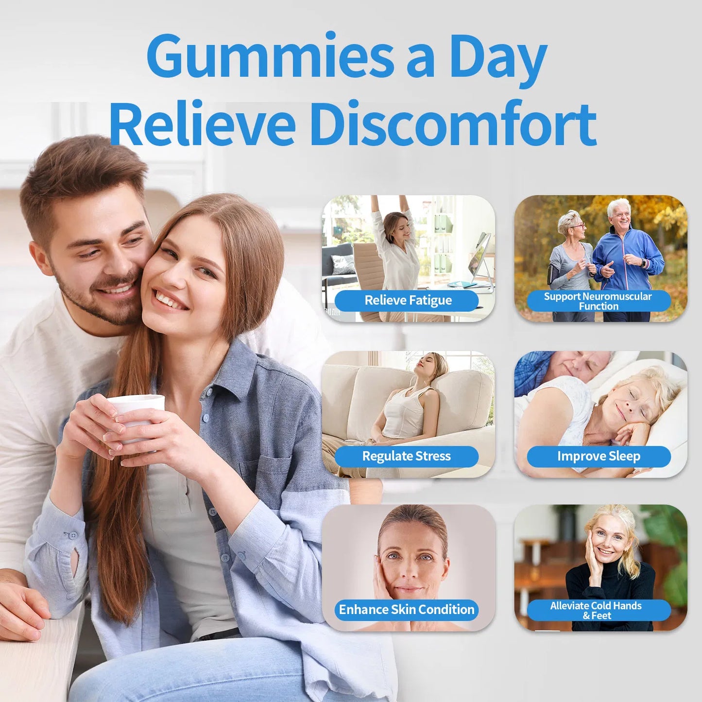 Magnesium & Ashwagandha-Gummibärchen - 60 Kapseln