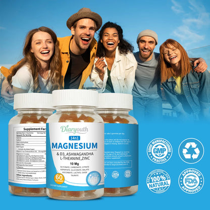 Magnesium & Ashwagandha-Gummibärchen - 60 Kapseln