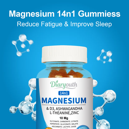 Magnesium & Ashwagandha-Gummibärchen - 60 Kapseln